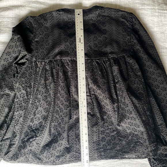 NWT Madewell black eyelet lace pop over peasant top Size M - Picture 15 of 15